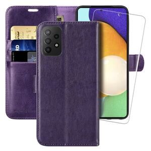 MONASAY Wallet Case Compatible for Galaxy A23 5G Includes Glass Screen Protector